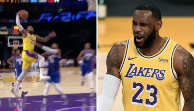 NBA – De retour aux affaires, LeBron fracasse le cercle devant Paul George !
