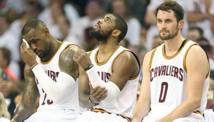 LeBron James, Kyrie Irving et Kevin Love