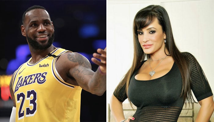 La superstar NBA des Los Angeles Lakers, Lebron James (gauche), ainsi que la célèbre actrice de films X, Lisa Ann (droite)