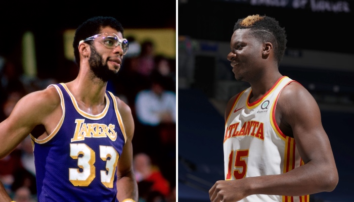 Le pivot des Atlanta Hawks, Clint Capela (droite), a réalisé une performance jamais vue depuis 1975, et réalisée à l'époque par la légende NBA des Los Angeles Lakers, Kareem Abdul-Jabbar