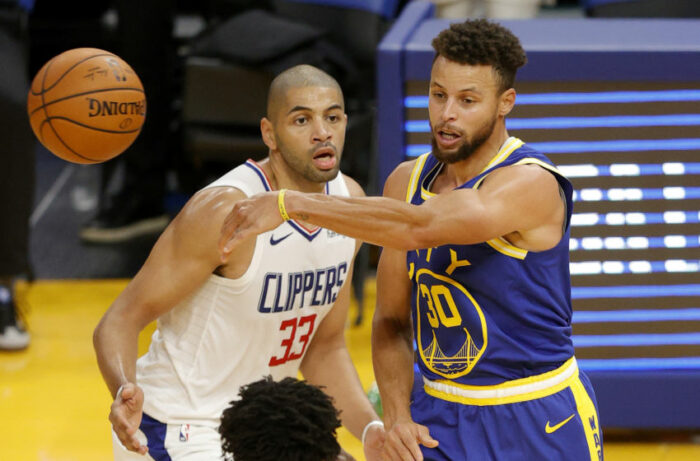 Nicolas Batum Stephen Curry Los Angeles Clippers Golden State Warriors