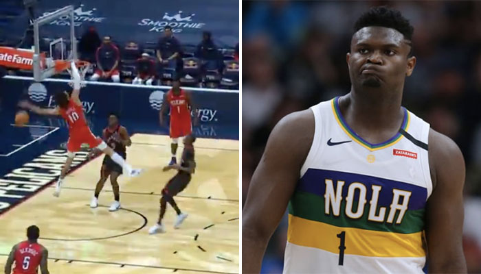 La star NBA des New Orleans Pelicans, Zion Williamson, fait la moue devant l’action honteuse signée par son équipe face aux Toronto Raptors