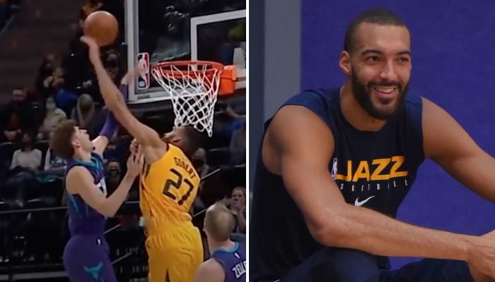 LaMelo Ball a tenté de postériser Rudy Gobert... et s'est pris un mur lors du match entre les Hornets et le Jazz en NBA