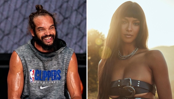 L'ancien joueur NBA français, Joakim Noah, tout heureux devant le buzz provoqué par sa fiancée, la topmodel Lais Ribeiro