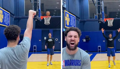 NBA – La séquence folle de Klay Thompson à l’entraînement