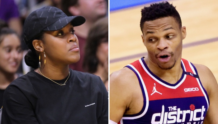 La superstar NBA des Washignton Wizards, Russell Westbrook, surprise par la tirade enflammée livrée par sa femme, Nina Earl, en direction de Stephen A. Smith