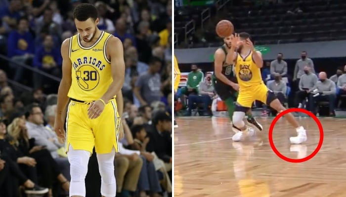 Stephen Curry a été touché à la cheville ce samedi face aux Celtics