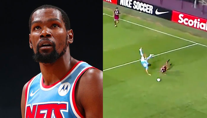 Kevin Durant NBA réagit à l'énorme tacle au foot