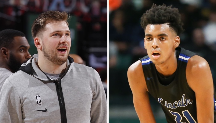 La superstar NBA des Dallas Mavericks, Luka Doncic, admirative devant le prospect de high school, Emoni Bates