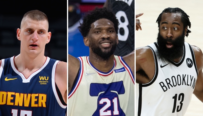 Les superstars NBA Nikola Jokic, Joel Embiid et James Harden apparaissent à l'heure actuelle comme les 3 principaux favoris pour le titre de MVP 2021