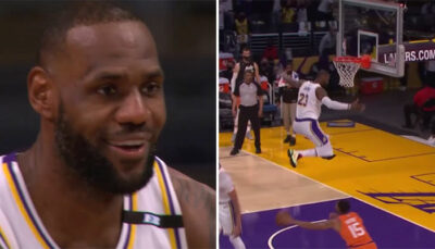NBA – LeBron sort une des passes les plus dingues de sa carrière…. et finit un alley-oop monstre !