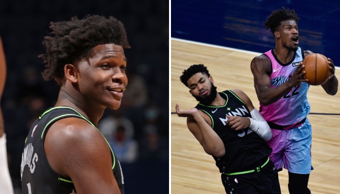 Le rookie NBA des Minnesota Timberwolves, Anthony Edwards, a réagi de manière géniale au récent accrochage ayant opposé son coéquipier star, Karl-Anthony Towns, au leader du Miami Heat, Jimmy Butler