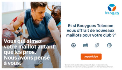 Gagne un pack maillots & shorts pour toute ton équipe avec Bouygues Telecom !