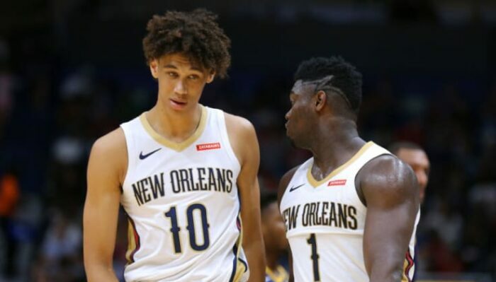 Jaxson Hayes et Zion Williamson des Pelicans