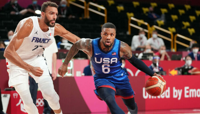 Damian Lillard face à Rudy Gobert sous le maillot de Team USA