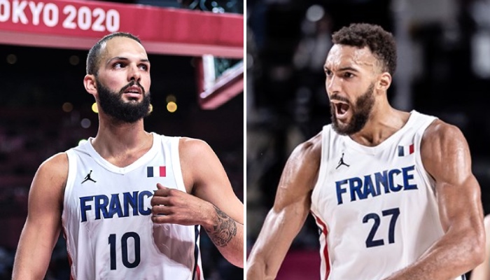 Les stars NBA Evan Fournier et Rudy Gobert, ici sous les couleurs de l'équipe de France, n'ont pas été désignées comme meilleurs joueurs du tournoi pour leur pays par un média US