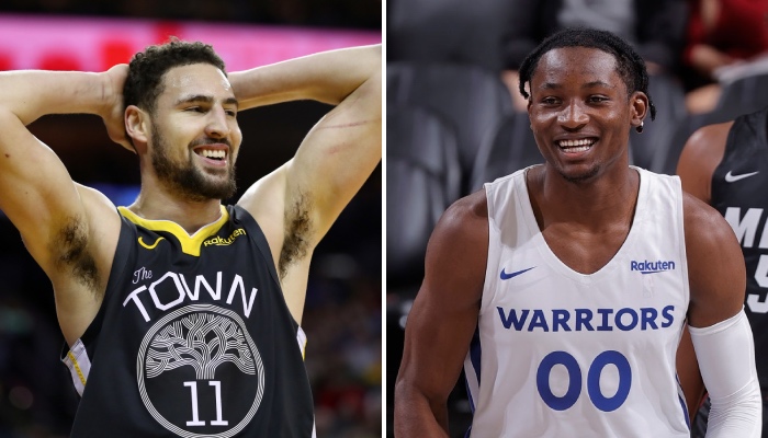 L'arrière star des Golden State Warriors, Klay Thompson, a livré une réaction hallucinée face au move spectaculaire du rookie de sa franchise, Jonathan Kuminga, lors de la NBA Summer League 2021