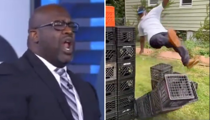 La légende NBA Shaquille O'Neal a livré sa réaction à la nouvelle tendance des réseaux sociaux, le Milk Crate Challenge