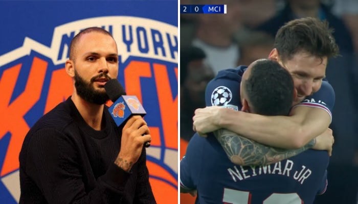Evan Fournier a réagi à une photo virale de Messi et Mbappé et Neymar