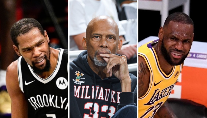 Les superstars NBA Kevin Durant (Brooklyn Nets) et LeBron James (Los Angeles Lakers) confuses suite à la dernière publication Instagram sous forme de meme de Kareem Abdul-Jabbar les concernant