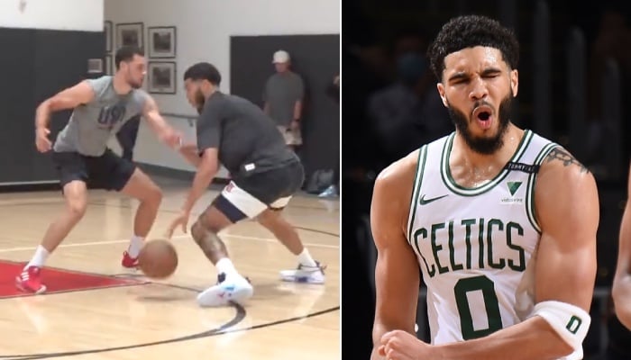 Les superstars NBA Jayson Tatum (Boston Celtics), Bradley Beal (Washington Wizards) et Zach LaVine (Chicago Bulls) se sont affrontées dans un pick-up game bouillant