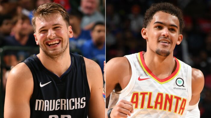 Luka Doncic et Trae Young sourient