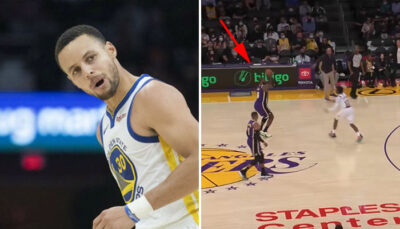 NBA – En mode Steph Curry, LeBron lâche un missile téléguidé du logo !
