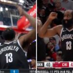 NBA – L’énorme foutage de gueule de James Harden sur les arbitres, devant leurs yeux