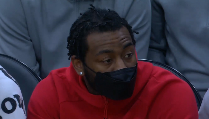 L'ancien joueur NBA John Wall, ici sur le banc des Houston Rockets