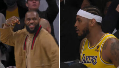 NBA – Melo sauve encore les Lakers, LeBron comme un gamin sur le banc !