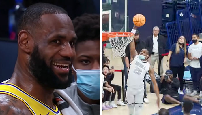 NBA - Bronny lâche un violent dunk en match officiel, LeBron réagit !