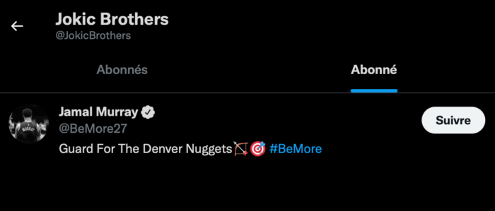 The amazing only player followed by the Jokic brothers on Twitter