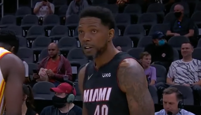 L'intérieur NBA du Miami Heat, Udonis Haslem, lors d'une rencontre fac aux Atlanta Hawks