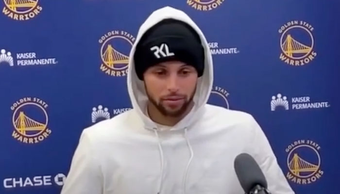 Steph Curry en conférence de presse NBA