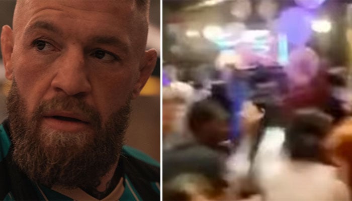 Conor McGregor réagit à une scène de folie dans son pub irlandais
