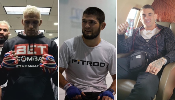 Charles Oliveira, Khabib Nurmagomedov et Dustin Poirier