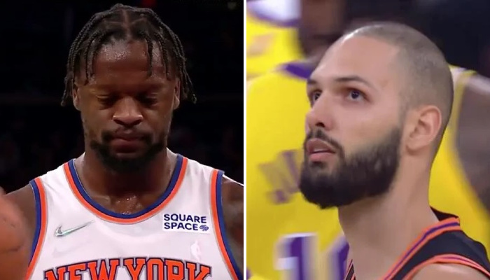 Les stars NBA des New York Knicks, Julius Randle (gauche) et Evan Fournier (droite)