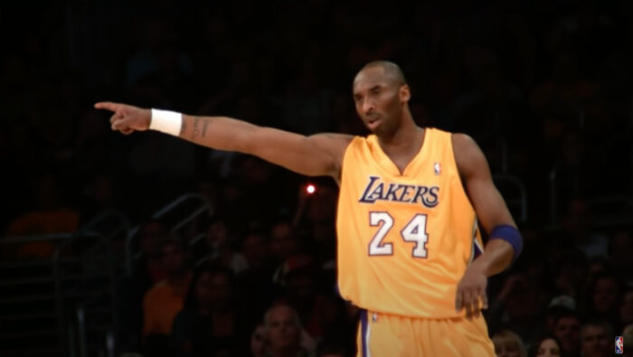 La légende NBA Kobe Bryant sous les couleurs des Los Angeles Lakers