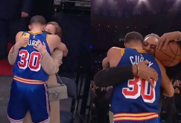 Steph Curry avec ses parents Dell et Sonya