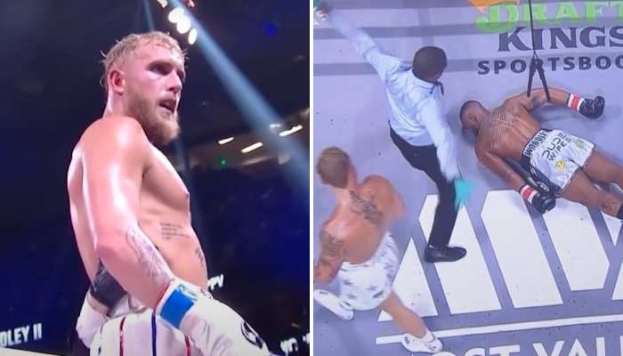 L'influenceur et néo-boxeur Jake Paul a asséné un KO dévastateur à l'ancien champion UFC Tyron Woodley sur un crochet assassin lors de leur revanche !