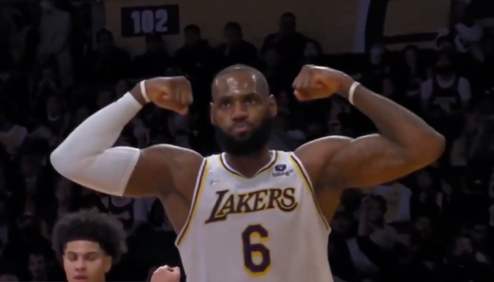 La superstar NBA des Los Angeles Lakers, LeBron James,