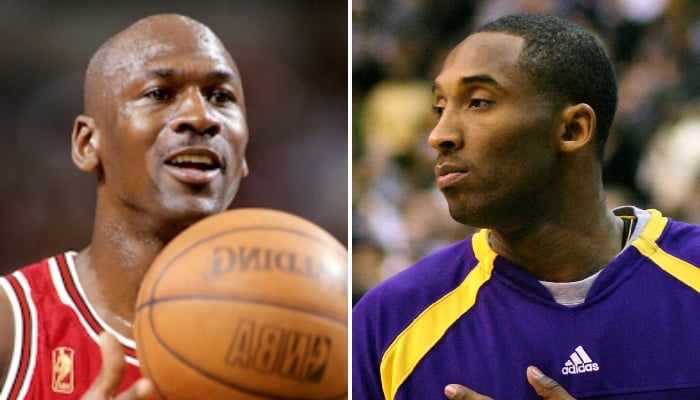 Les légendes NBA Michael Jordan (gauche) et Kobe Bryant (droite)