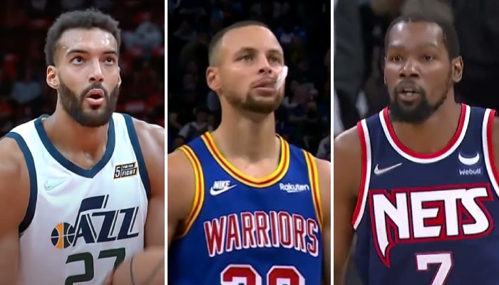 Les superstars NBA Rudy Gobert, Stephen Curry et Kevin Durant figurent toutes dans le Top 10 des candidats pour le MVP à ce stade de la saison