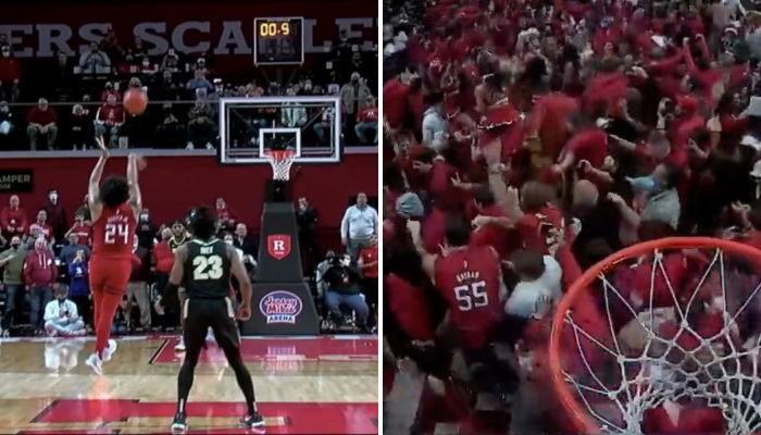 La game-winner au buzzer de Ron Harper Jr., lors du match entre Rutgers et Purdue, a provoqué un énorme envahissement de terrain