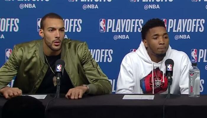 Rudy Gobert et Donovan Mitchell en conférence de presse