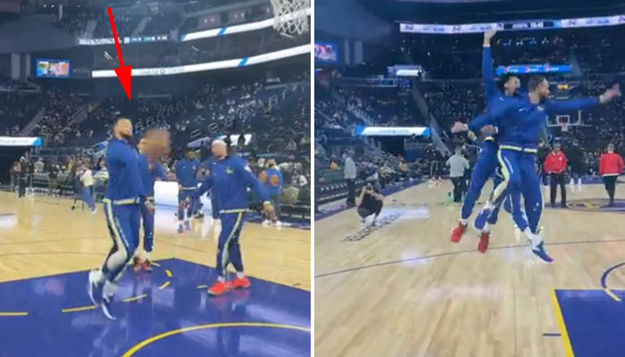 Le nouveau panier totalement insolent de Steph Curry, ses coéquipiers en feu !