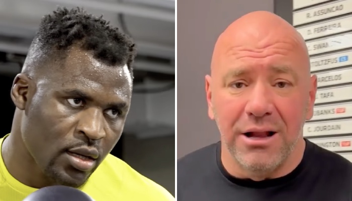 L'ex-superstar et champion des poids lourds de l'UFC, Francis Ngannou (gauche), et son ancien patron, Dana White (droite)