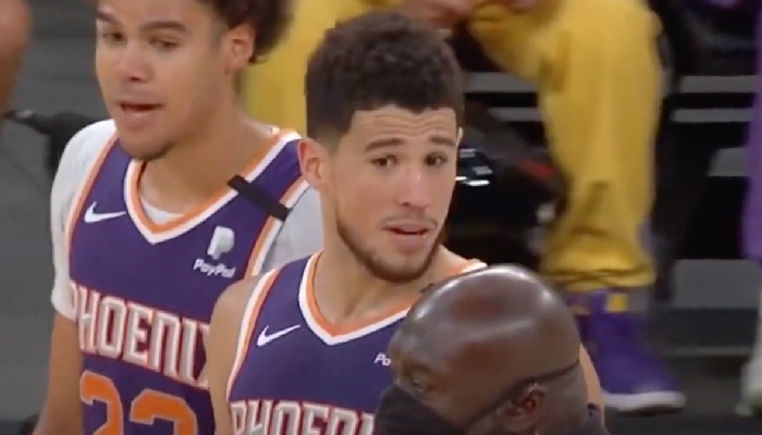 Devin Booker énervé avec les Suns