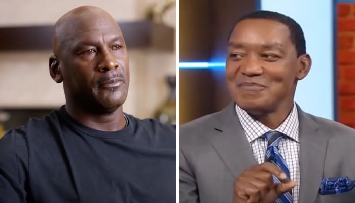 In front of KD; Isiah Thomas tackles Michael Jordan by the neck!