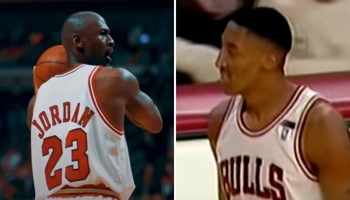 Les légendes NBA des Chicago Bulls, Michael Jordan (gauche) et Scottie Pippen (droite)